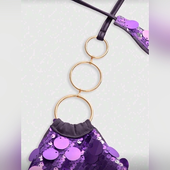 ROMWE Vintage Y2K Sequin Halter Crop Top And Low Waist Mini Skirt 2-Piece Set - Picture 7 of 7